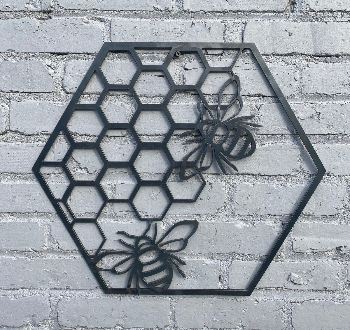 Metal Wall Art, Metal Honeycomb Decor, Wall Silhouette, Metal Wall
