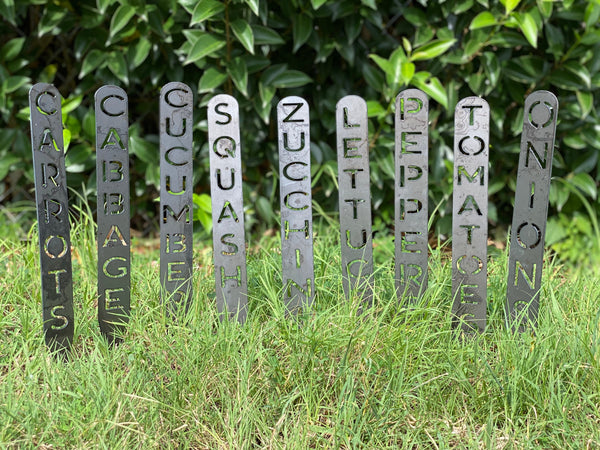 Herb | Vegetable | Plant Markers | Plant Stakes | Plasma Cut Steel | Rustic | Yard Décor | Yard Art | Outdoor | Garden Accessories